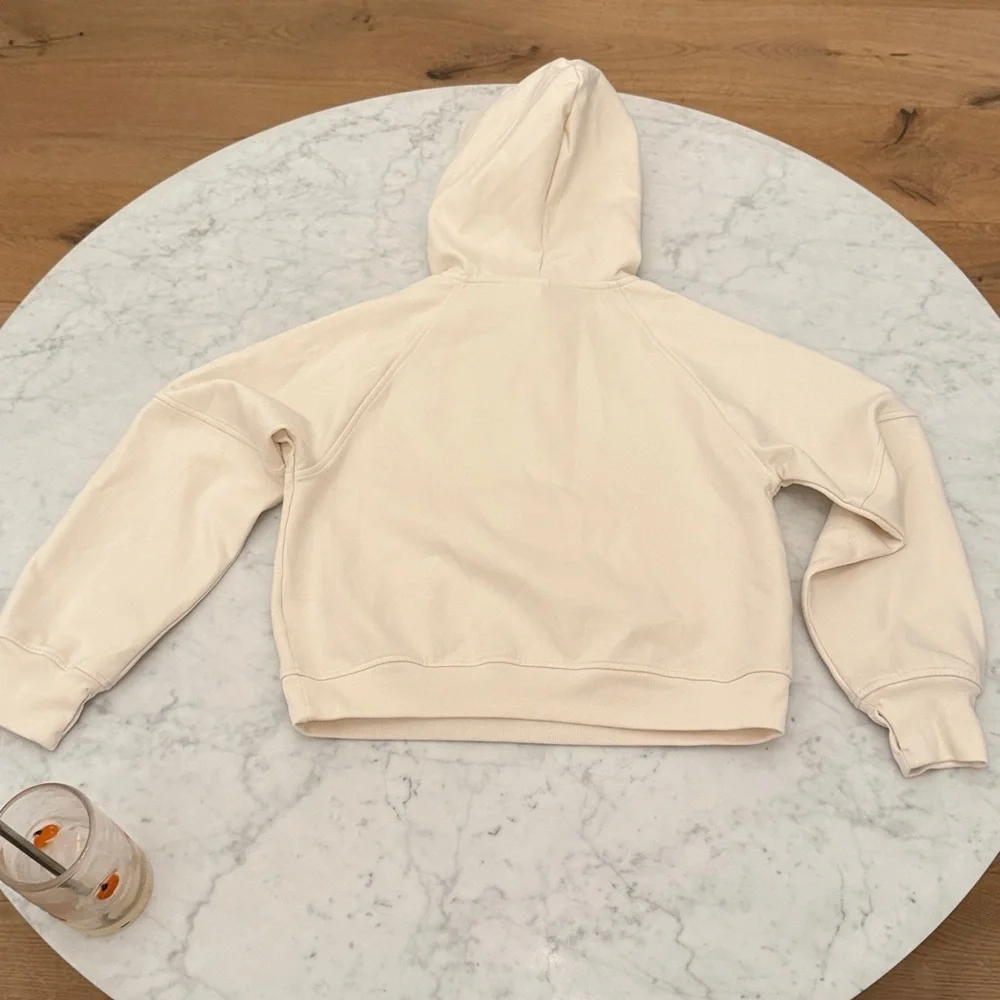 GAP Kids Cream Half Zip Hoodie Girls XL 12 Pullover Sweatshirt Ivory